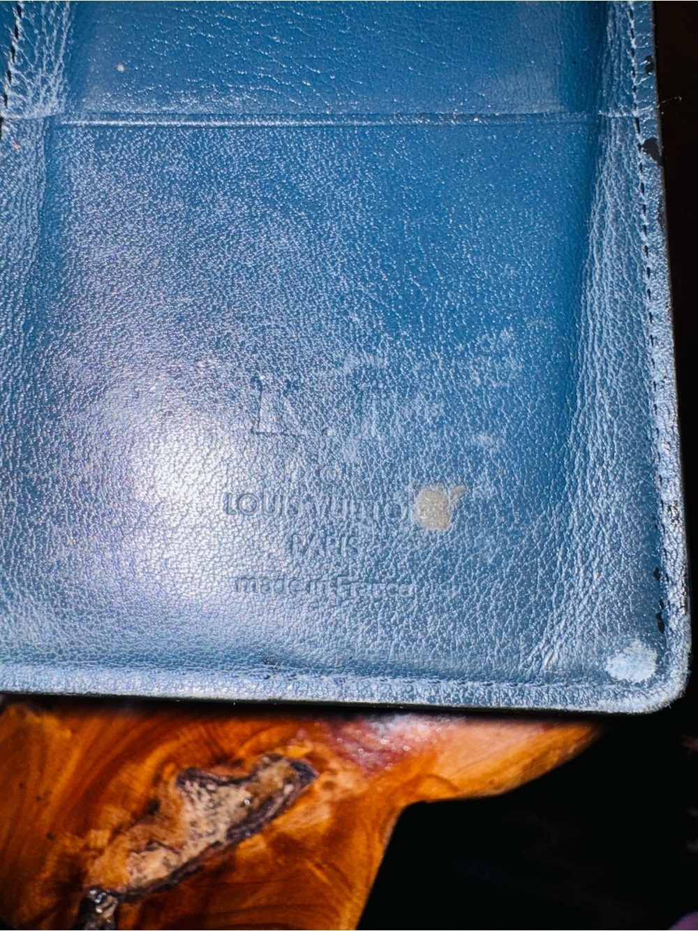 EGA Louis Vuitton Porte feiulle Brazza Taurillon Leather Long Wallet 2017 blue - Picture 6 of 16
